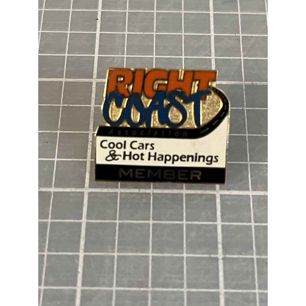 Vintage Right Coast Car / Street Rod Club Charter Member Enamel Lapel Pin